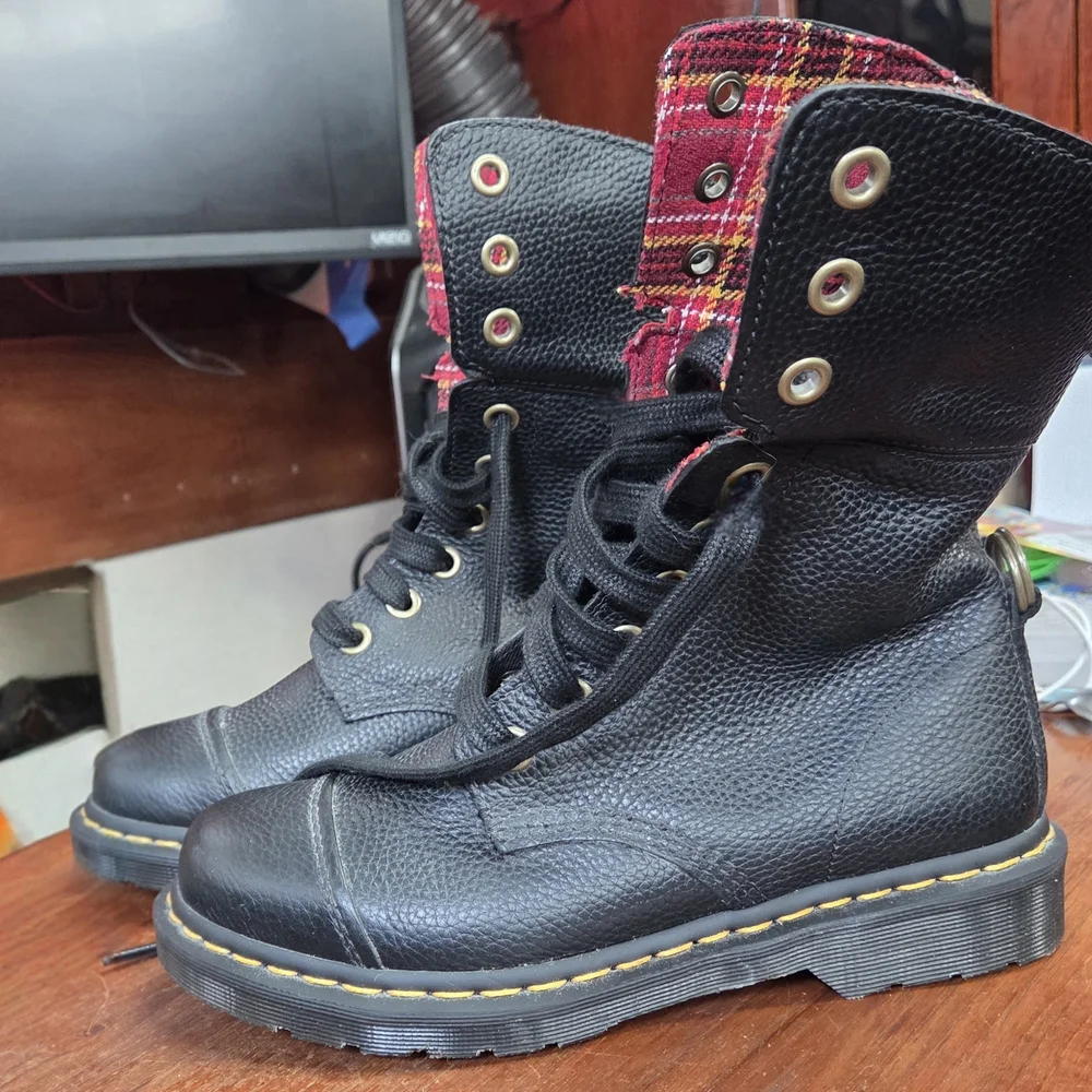 Dr. Martens Aimalita Fold Down Plaid Boot - Picture 2 of 6